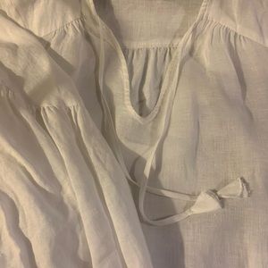 Anthropologie Maeve white top with tassels